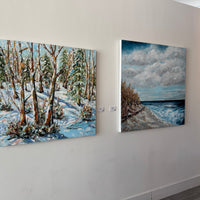 Retreat to the Beach, 42" x 42" - Kefi Art Gallery