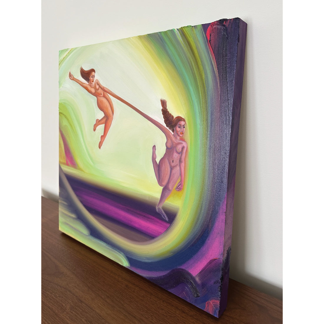 Anam Feerasta "Dual Identities II" abstract figurative painting Canadian Artist