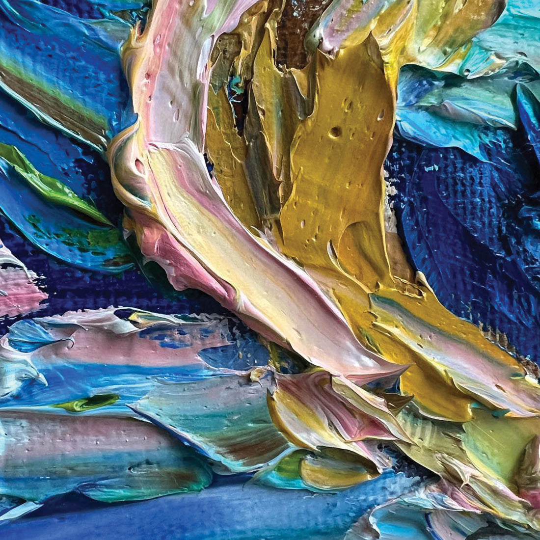 Anastasia Fedorova "Santorini Sun" abstract landscape painting Canadian Artist