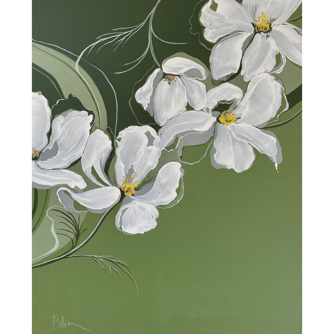 Bibiana Hooper "Cosmoses 10" abstract floral painting Canadian artist