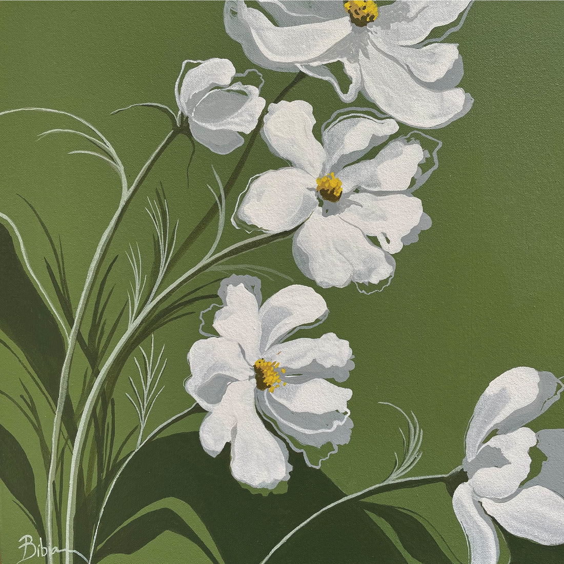 Bibiana Hooper "Cosmoses 5" floral painting Canadian artist