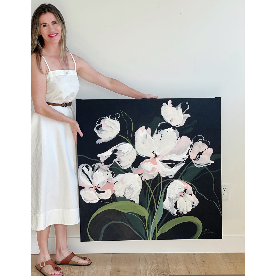 Bibiana Hooper "Solari 12" abstract floral painting Canadian Artist