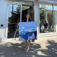 Rising Moon, 30" x 30" - Kefi Art Gallery