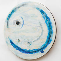 France Benoit "Imperfect Wheel Of Life 230819" abstract encaustic painting Canadian artist