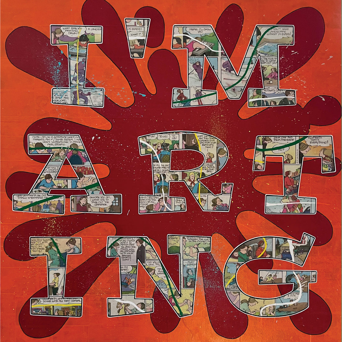 Gail Blima "Whatcha Doing" Mixed Media pop-art Canadian artist