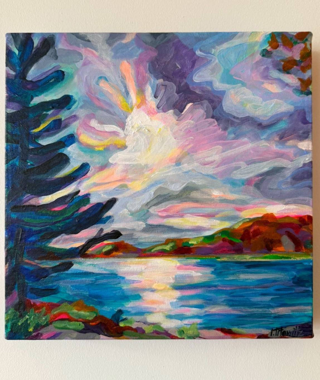 Algonquin Sunset, 12" x 12"
