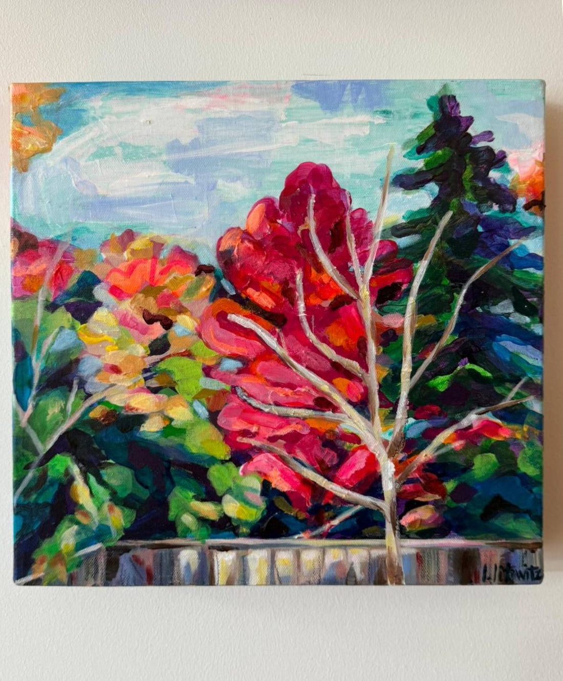 My Fall View, 12" x 12"