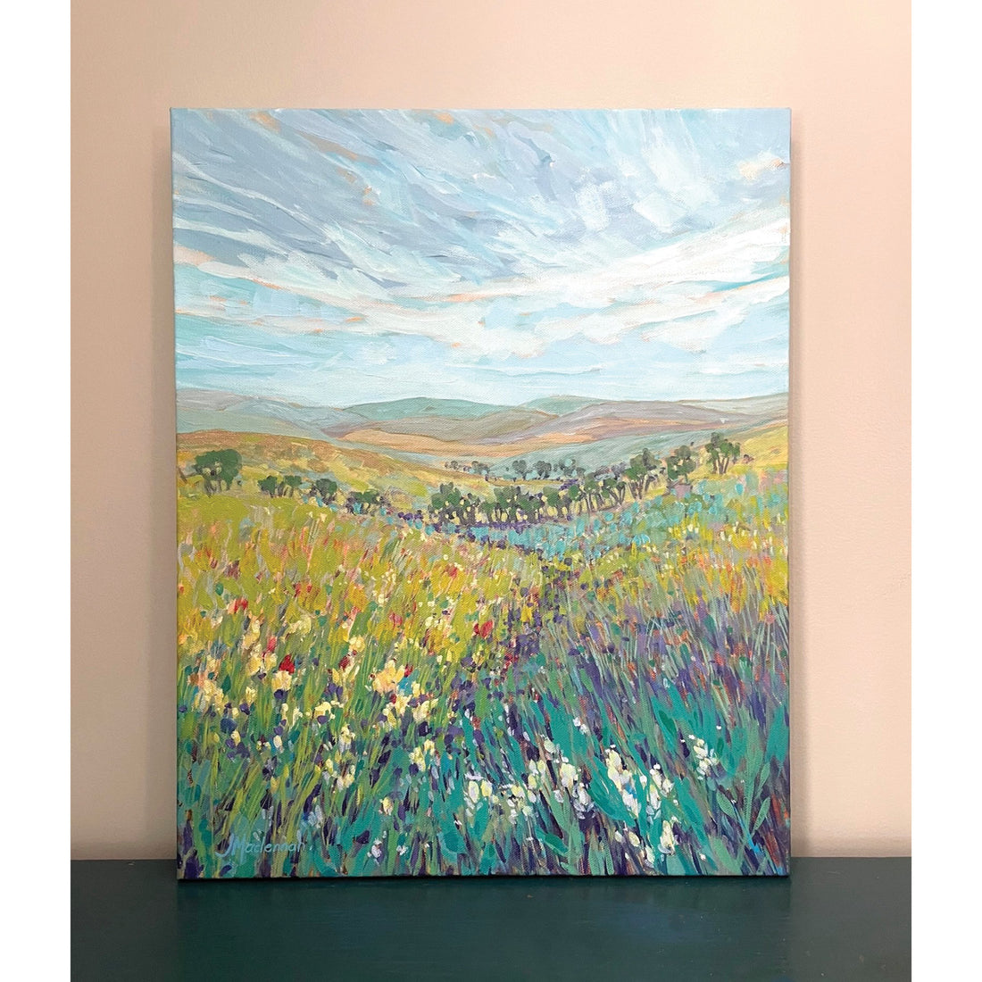Joanne MacLennan "Spring In My Step" abstract landscape painting Canadian Artist