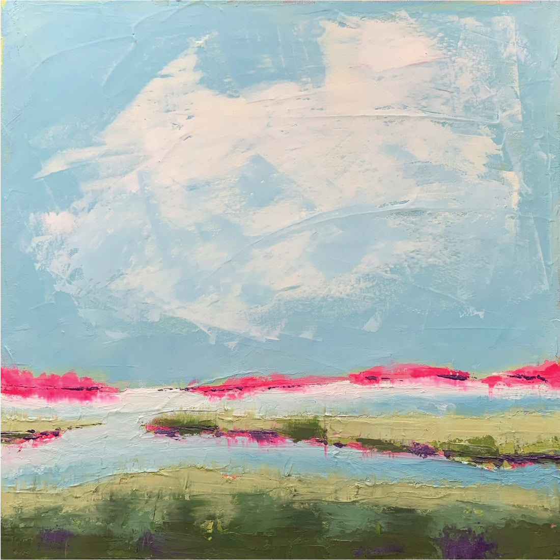 Karen Jeffrey "Marshland II" abstract landscape painting Canadian artist