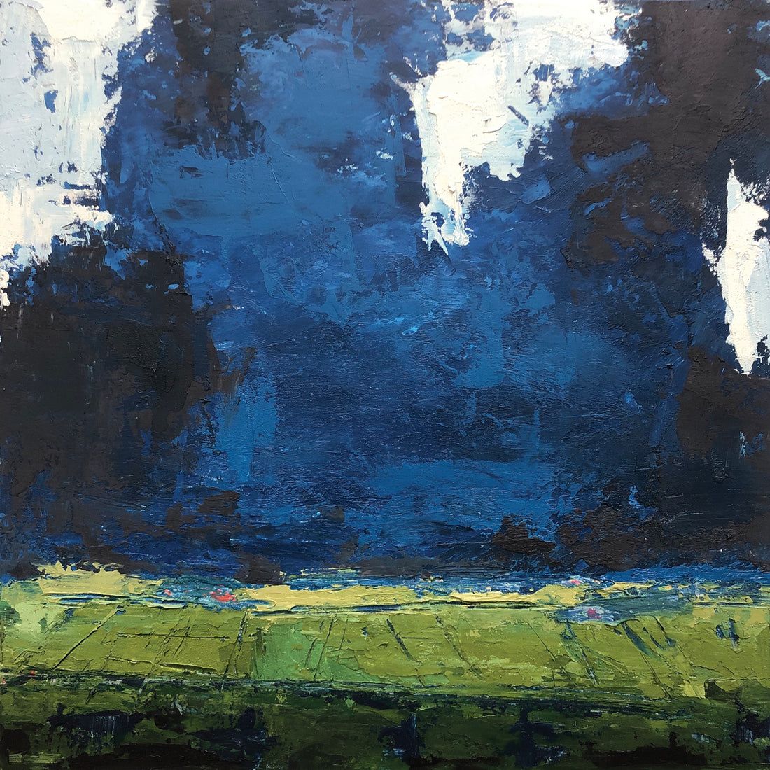 Karen Jeffrey "Night Falls" abstract landscape painting Canadian artist