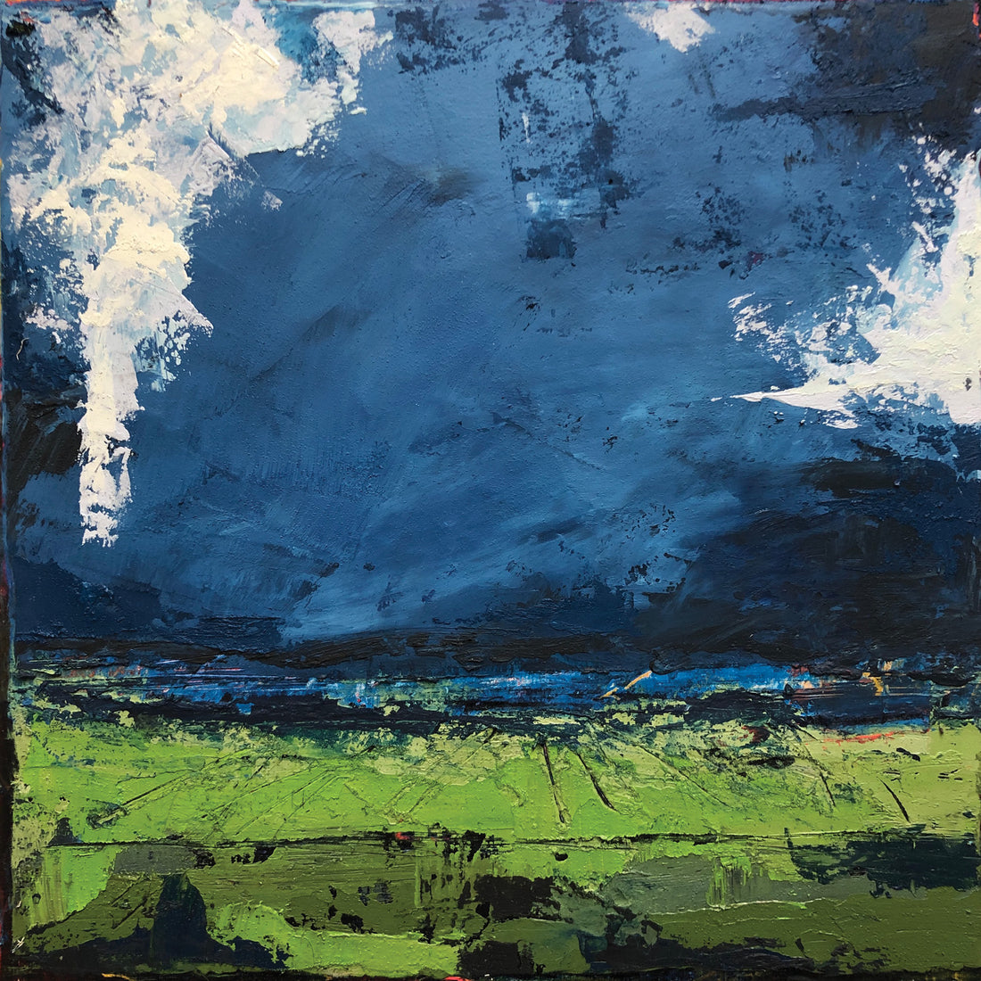 Karen Jeffrey "Night Falls II" abstract landscape painting Canadian artist