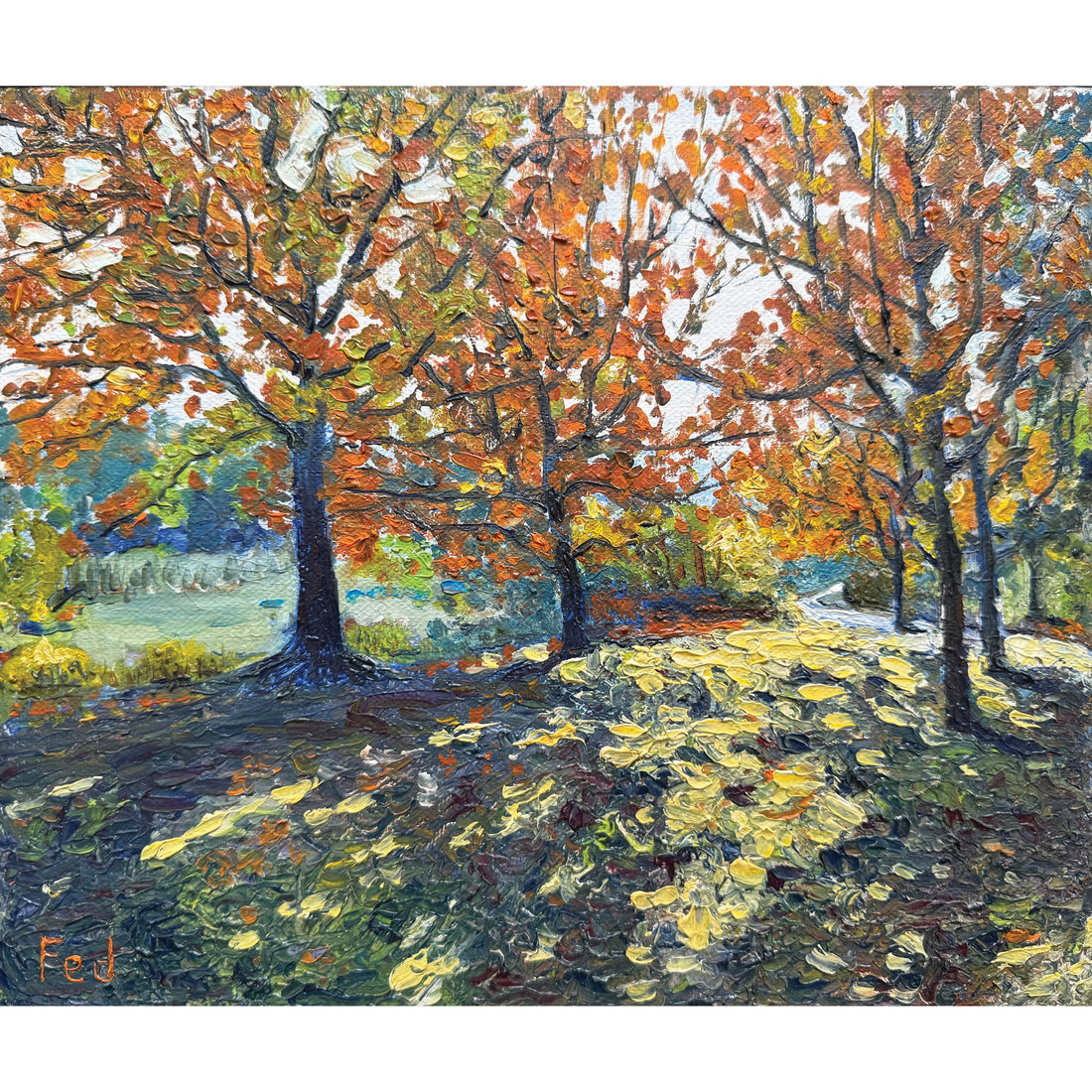 Autumn Trees, 10.5" x 12"