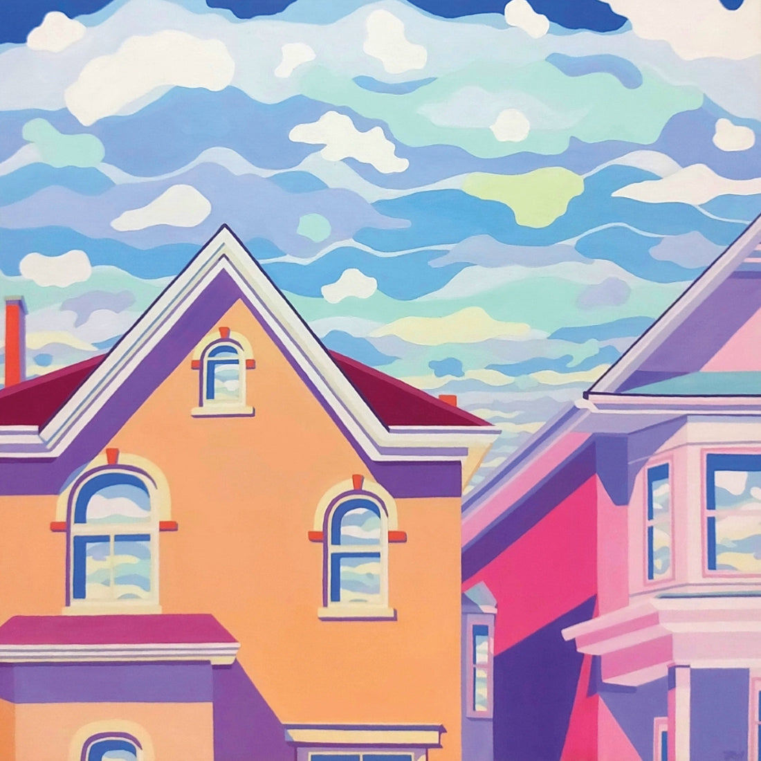 Jodi Kitto Ward Abstract Landscape Urban house painting Canadian Artist