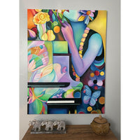 Lesa Shaw "Piano Woman" figurative painting American Artist