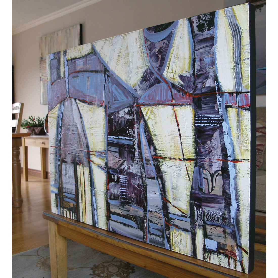 Loretta Kaltenhauser "Lost In The Machine" abstract painting Canadian Artist