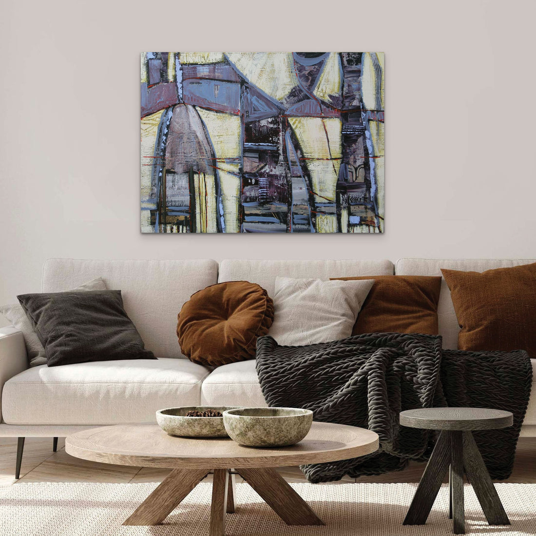 Loretta Kaltenhauser "Lost In The Machine" abstract painting Canadian Artist