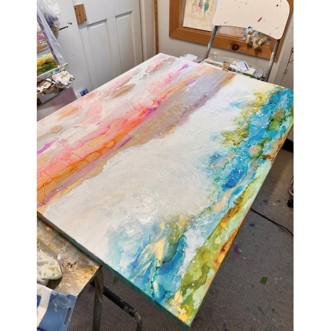 Lori Burke "Song of the Sea" abstract landscape painting Canadian Artist