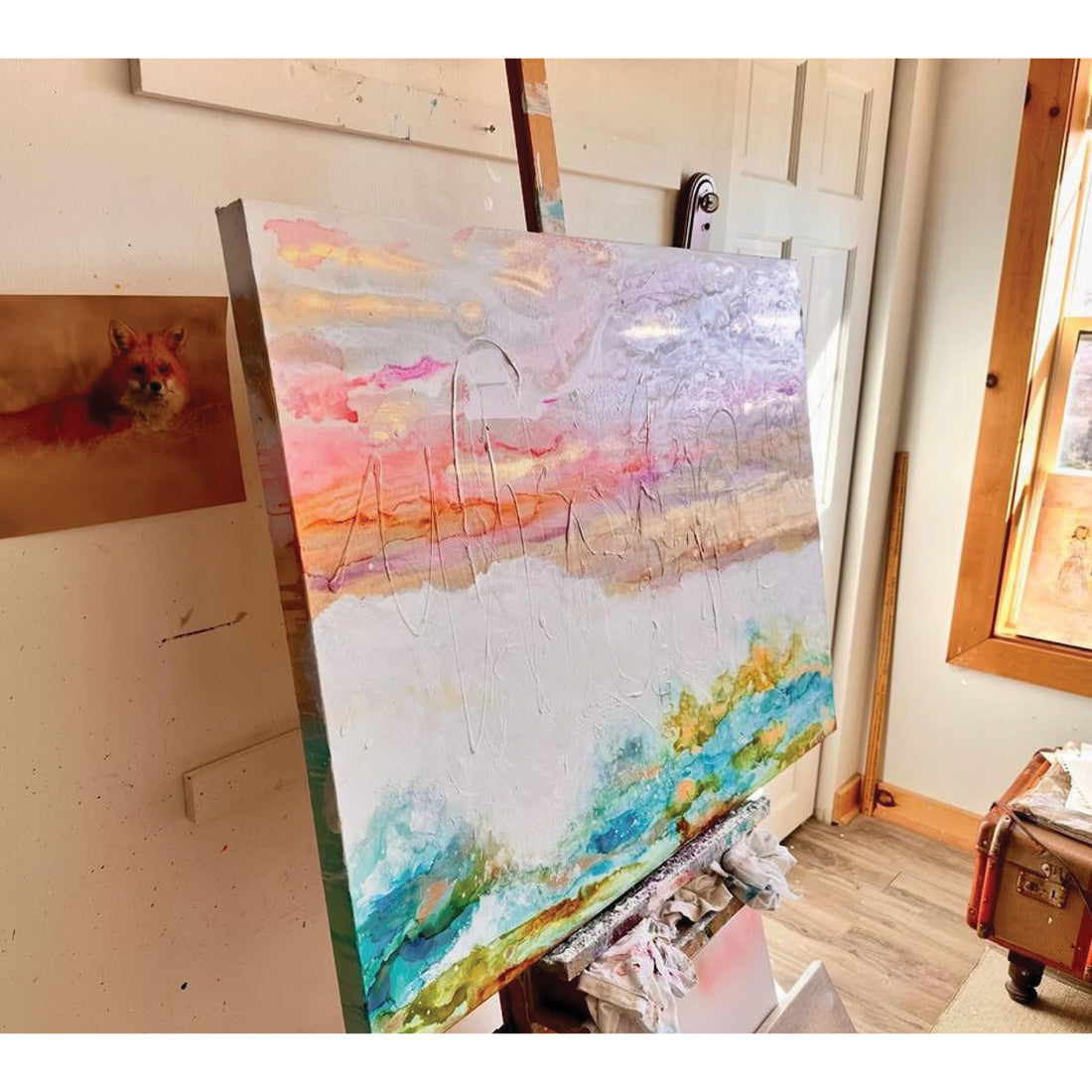 Lori Burke "Song of the Sea" abstract landscape painting Canadian Artist