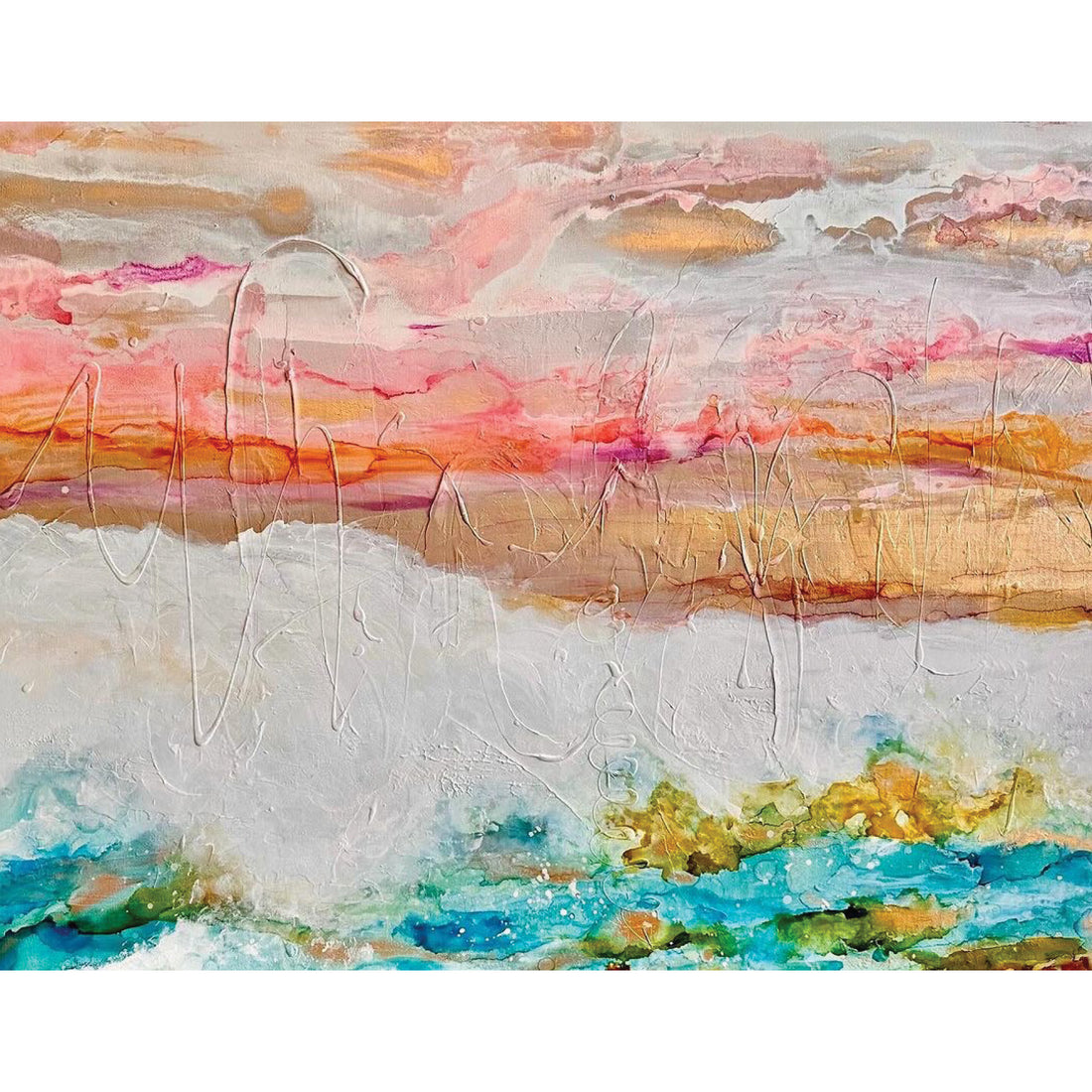 Lori Burke "Song of the Sea" abstract landscape painting Canadian Artist