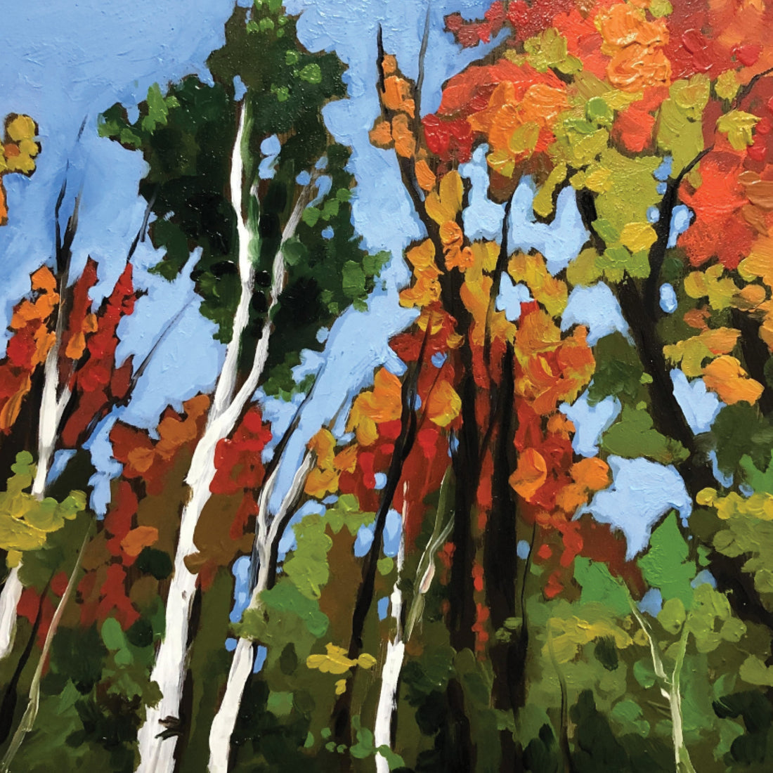 Marta Stares "Autumn Sketch 2" abstract painting Canadian Artist