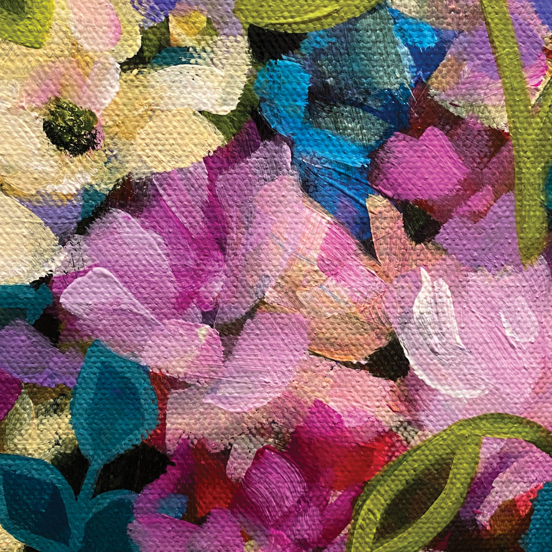 Raquel Roth "To The Moon And Back" floral painting Canadian Artist