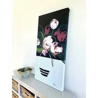 Bibiana Hooper "Solari 1" floral abstract painting Canadian artist Kefi Art Gallery