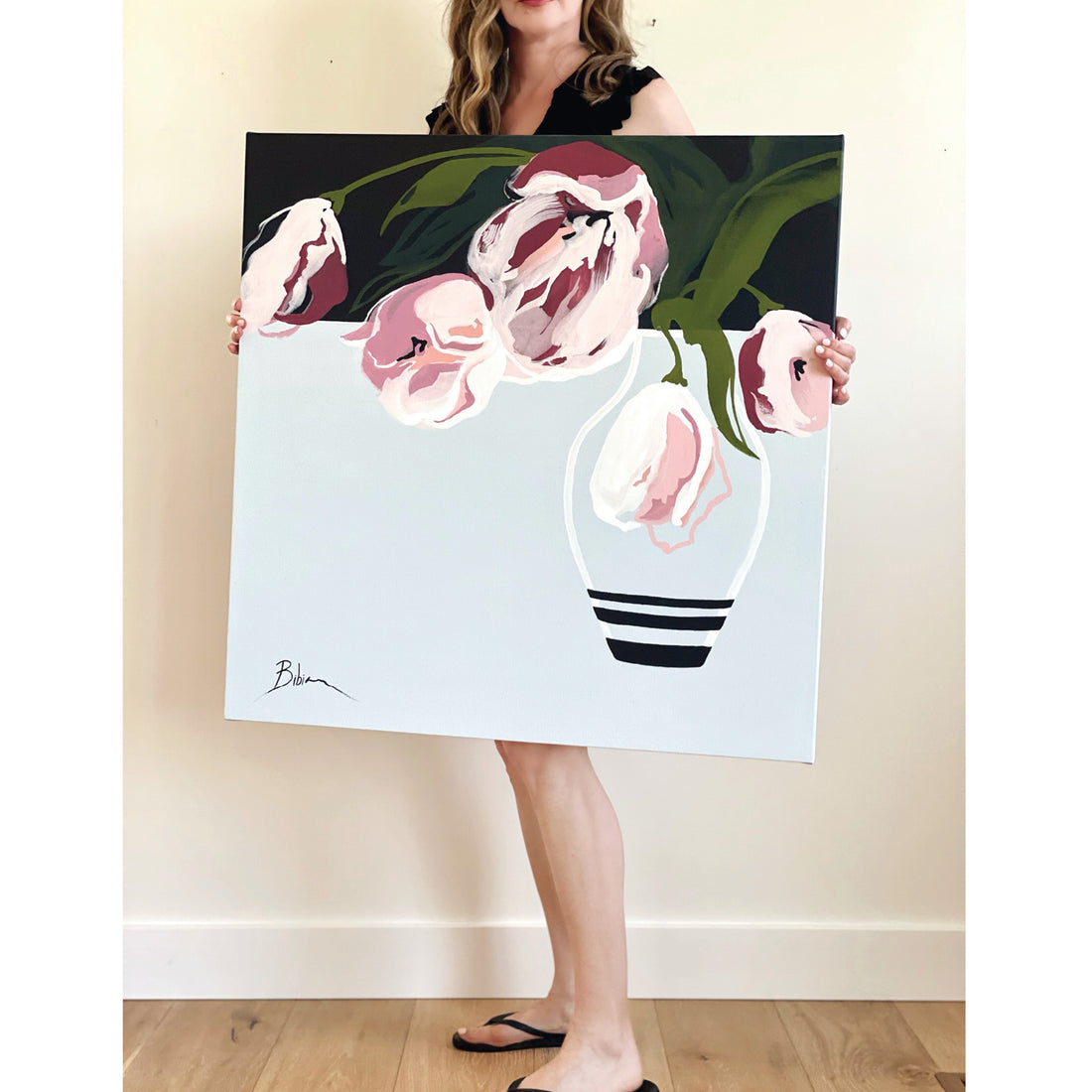 Bibiana Hooper "Solari 2" abstract floral painting by Canadian artist Kefi Art Gallery