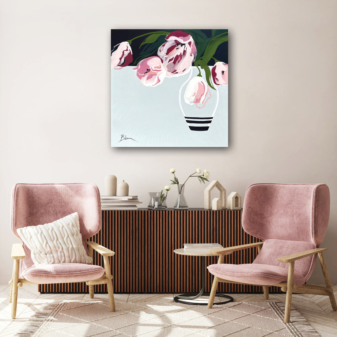 Bibiana Hooper "Solari 2" abstract floral painting by Canadian artist Kefi Art Gallery