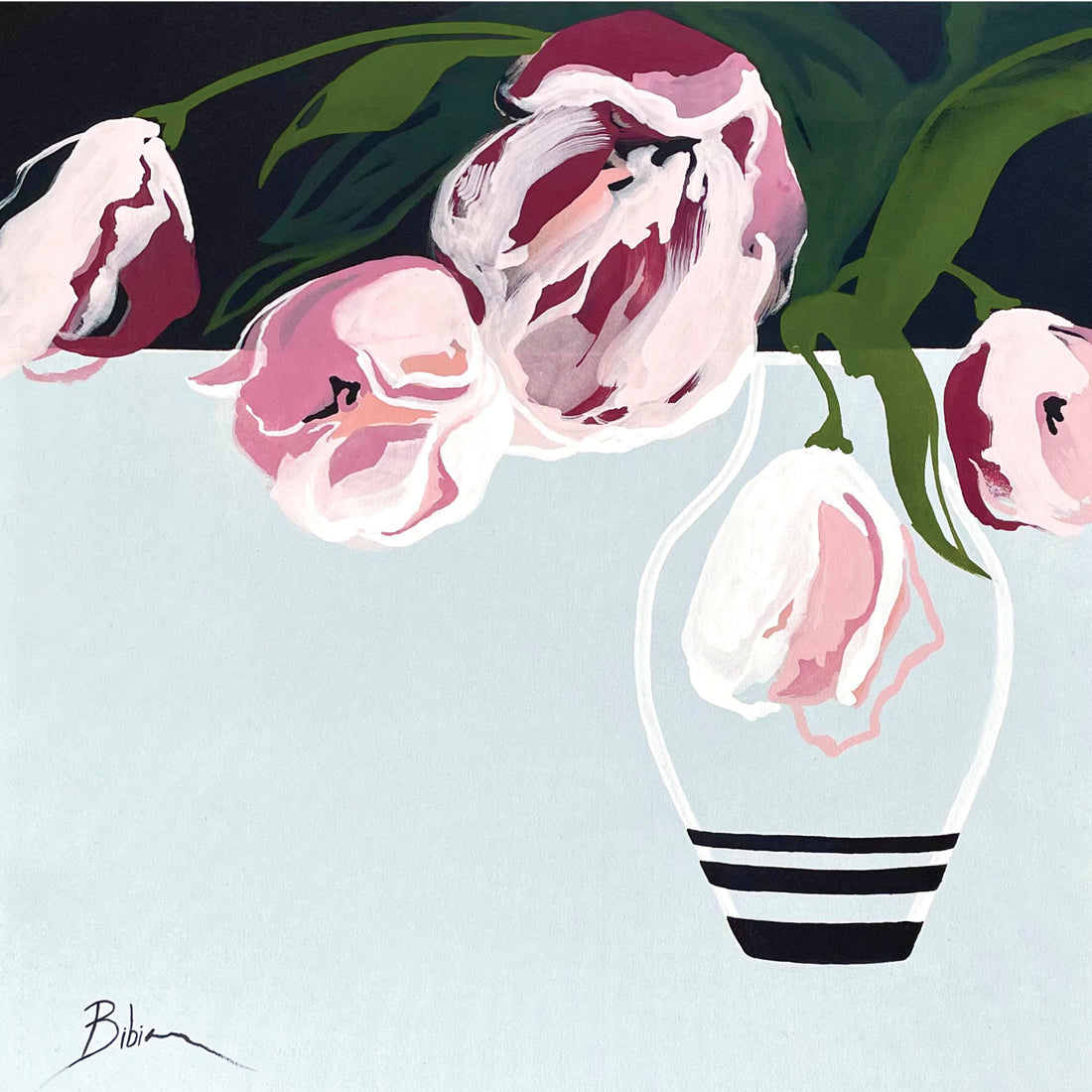 Bibiana Hooper "Solari 2" abstract floral painting by Canadian artist Kefi Art Gallery