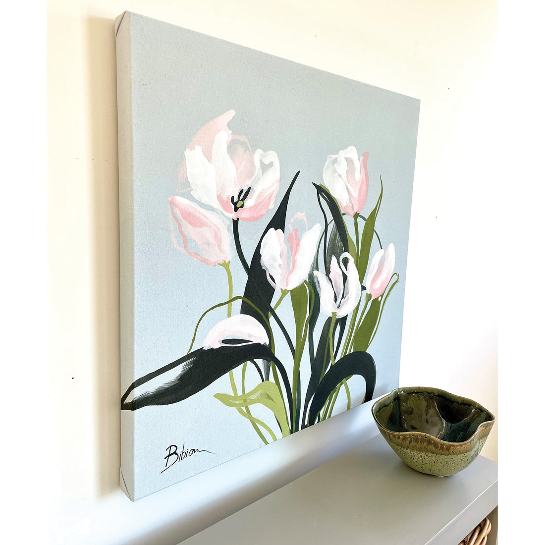 Bibiana Hooper "Solari 4" floral abstract painting Canadian artist Kefi Art Gallery