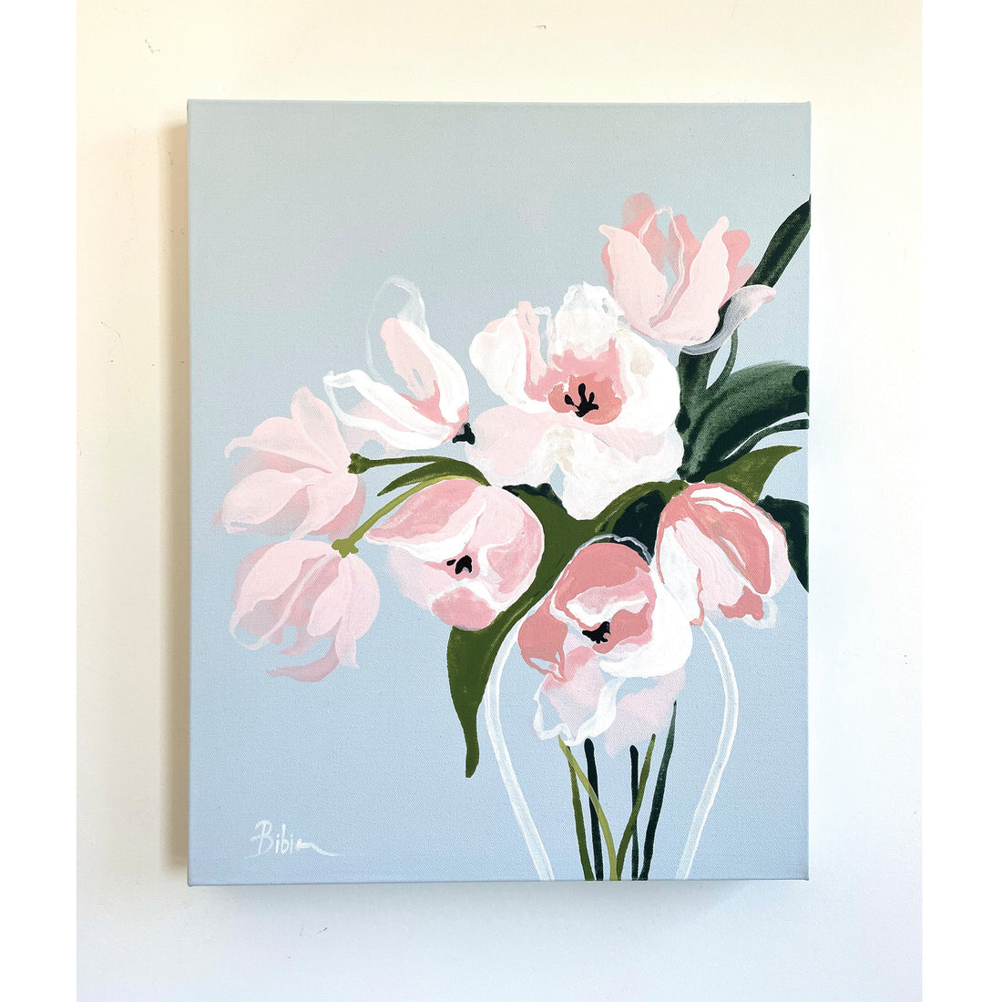 Bibiana Hooper "Solari 5" floral abstract painting Canadian artist Kefi Art Gallery