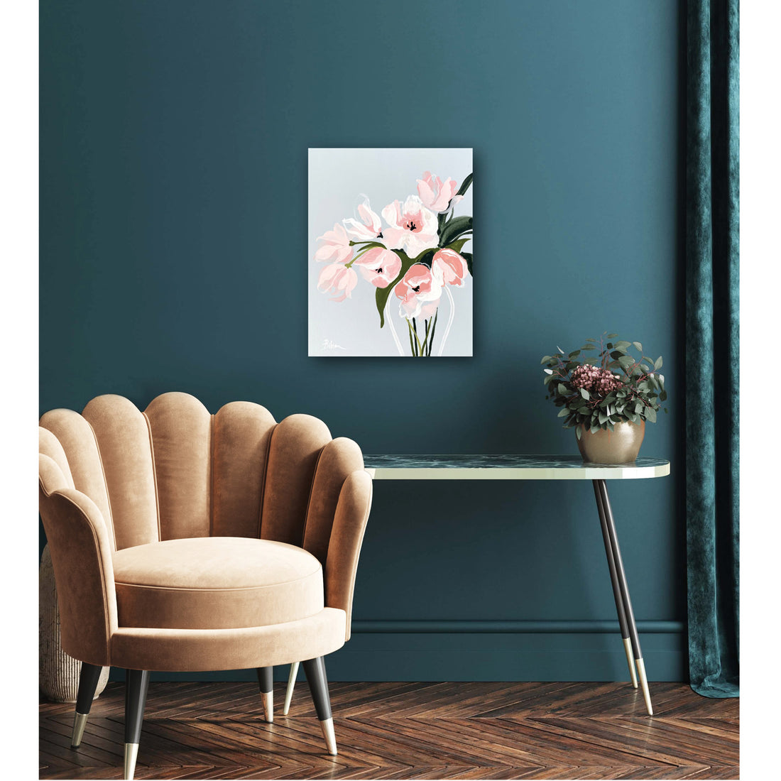 Bibiana Hooper "Solari 5" floral abstract painting Canadian artist Kefi Art Gallery