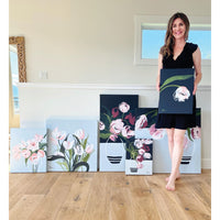 Bibiana Hooper "Solari 6" abstract floral painting Canadian Artist Kefi Art Gallery