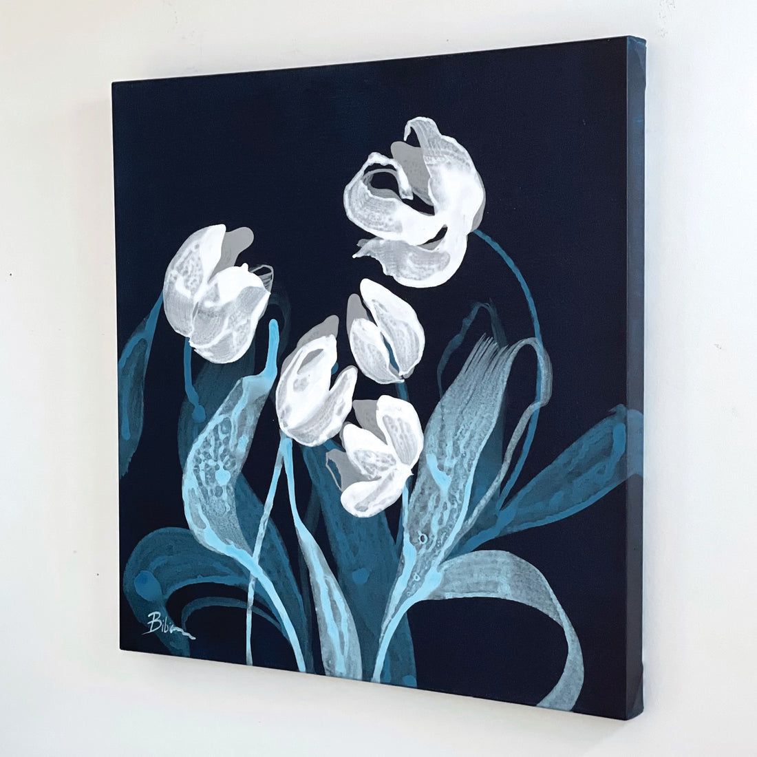 Bibiana "I Found You, Beautiful 3" abstract floral painting Canadian artist Kefi Art Gallery