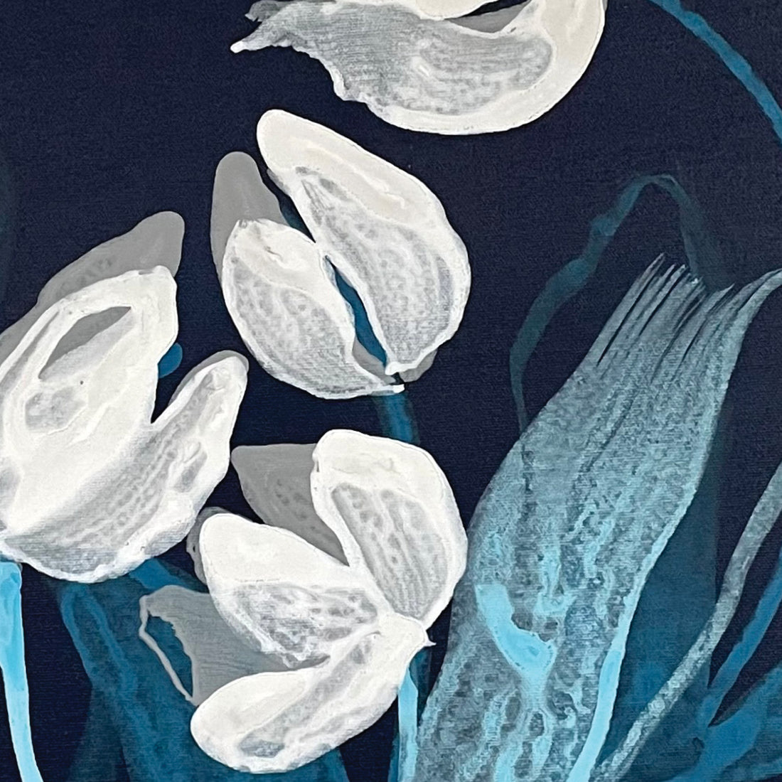 Bibiana "I Found You, Beautiful 3" abstract floral painting Canadian artist Kefi Art Gallery