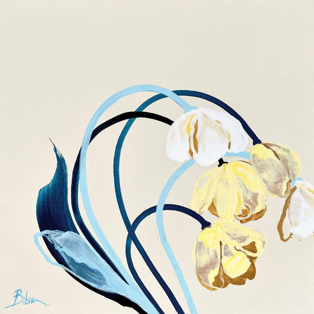 Bibiana Hooper "I found you, Beautiful 2" abstract floral painting Canadian artist Kefi Art Gallery