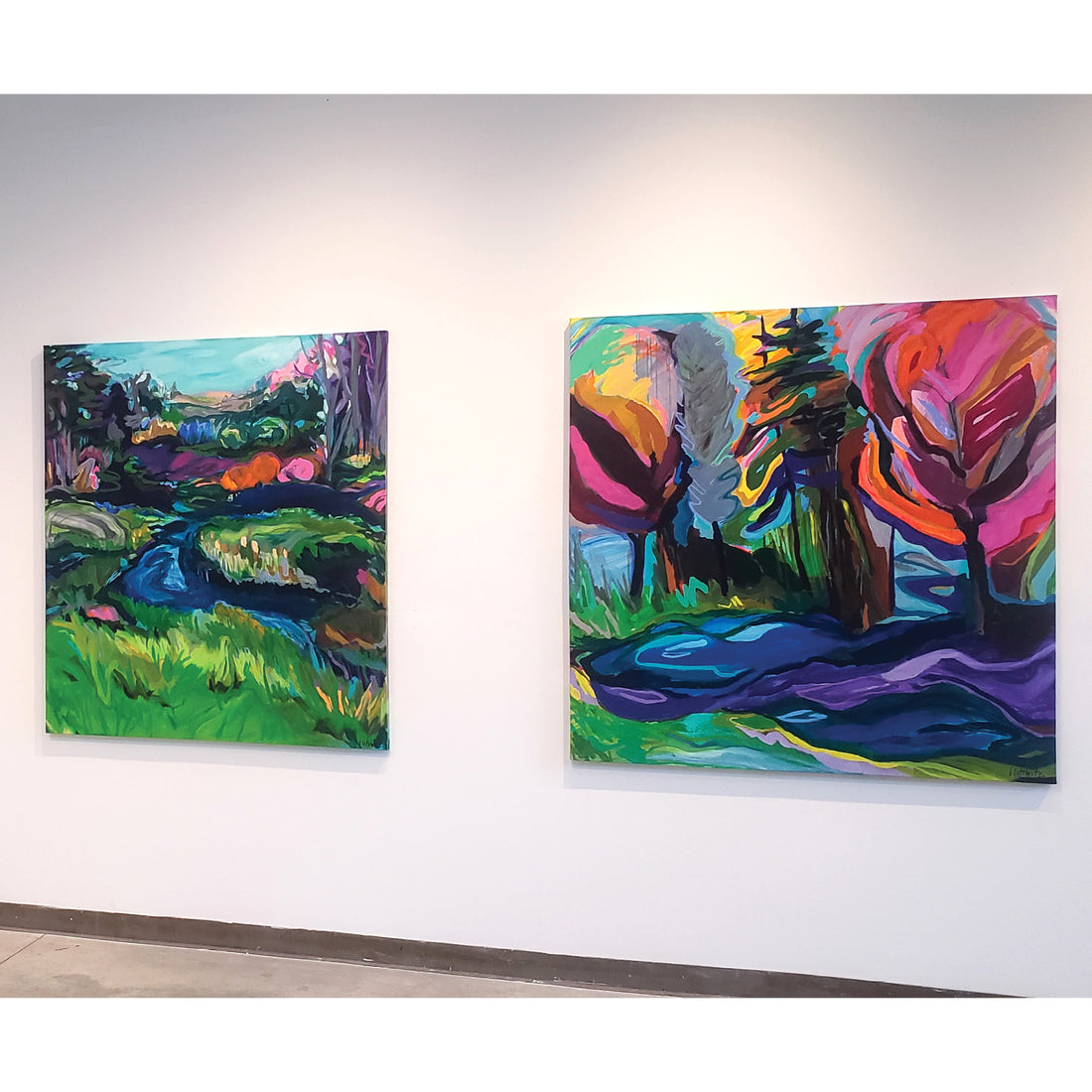 Lisa Litowitz "Into the Woods" abstract landscape painting Canadian artist