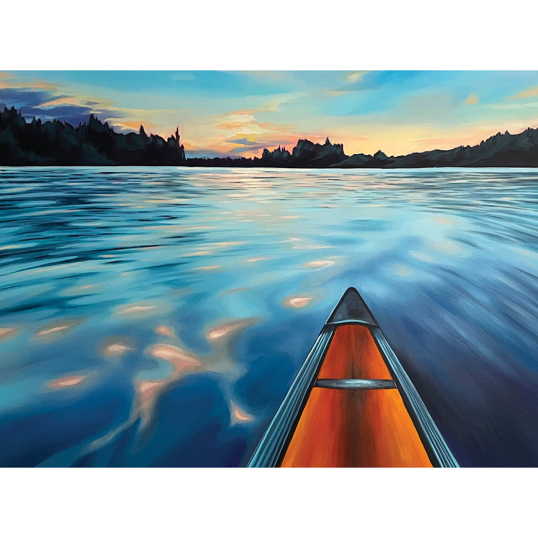 Marta Stares "Sunset Paddle" landscape painting Canadian artist