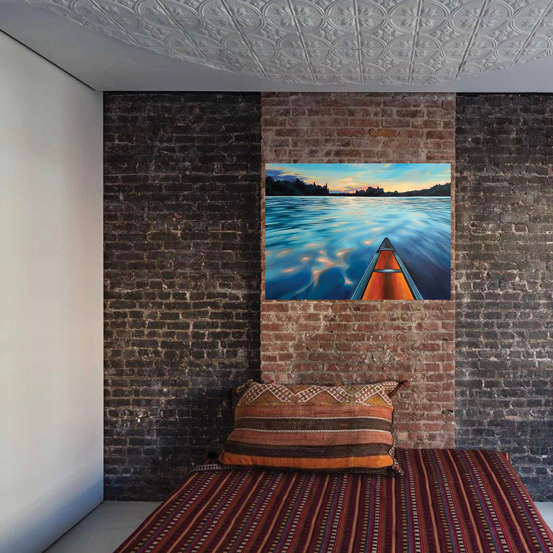 Marta Stares "Sunset Paddle" landscape painting Canadian artist