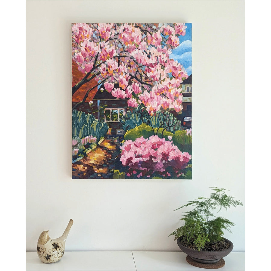 Laurel Martin "Magnolia Take Over" floral landscape painting Canadian Artist