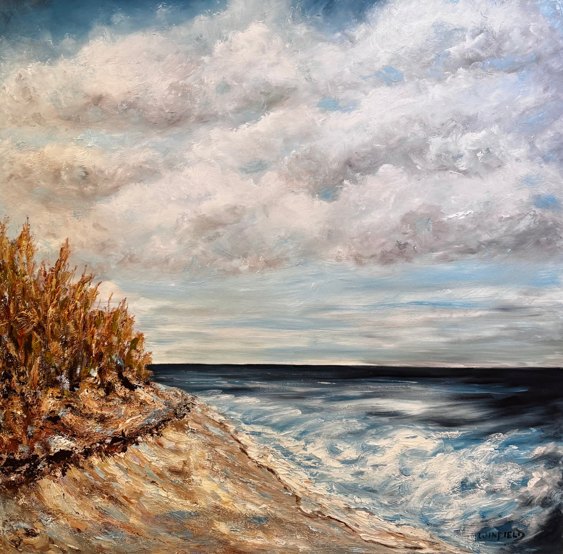 Retreat to the Beach, 42" x 42" - Kefi Art Gallery