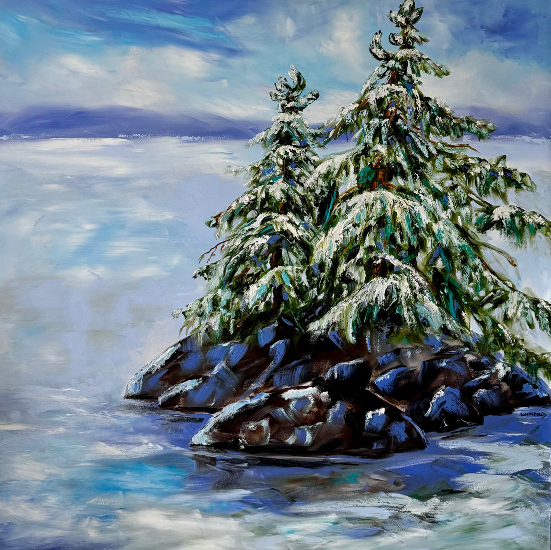 Just Chillin’, 42" x 42" - Kefi Art Gallery