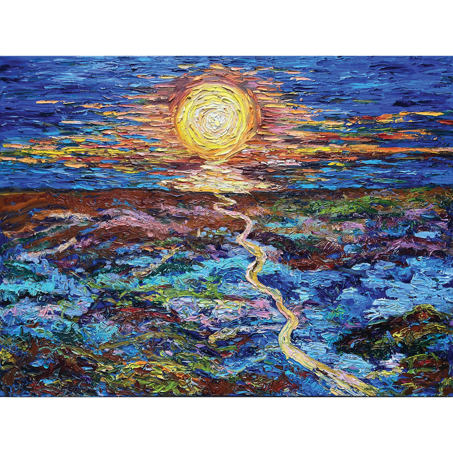 Anastasia Fedorova "Santorini Sun" abstract landscape painting Canadian Artist