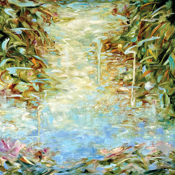 Darlene Winfield "Dreams Reflecting on My Pond" abstract landscape painting Canadian Artist Impressionism
