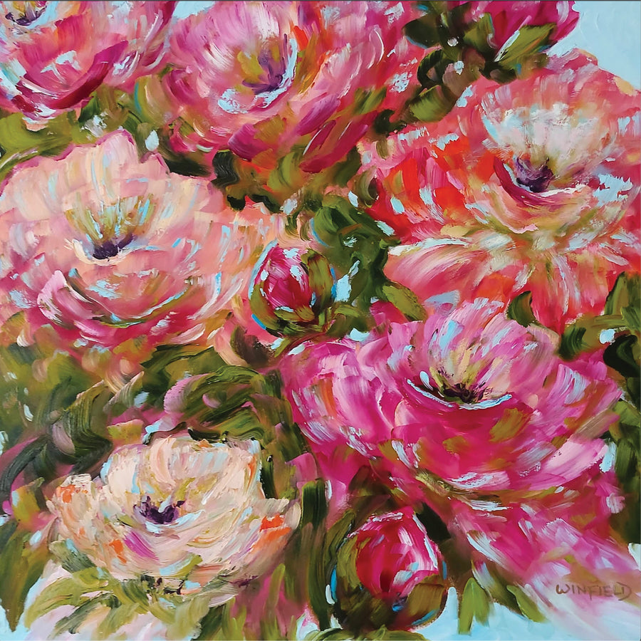 Darlene Winfield "Oh,that Glow" floral painting Canadian Artist