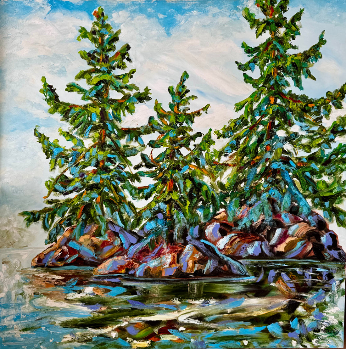 Just Growing, 42" x 42" - Kefi Art Gallery