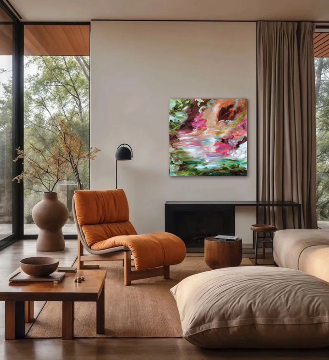 Life Swirling Around Us, 40" x 40"