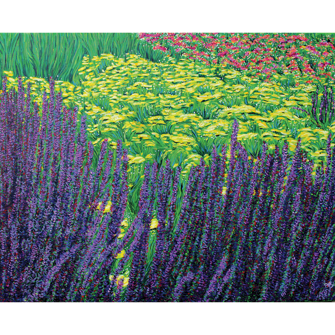 Purple Foral, 16" x 20"