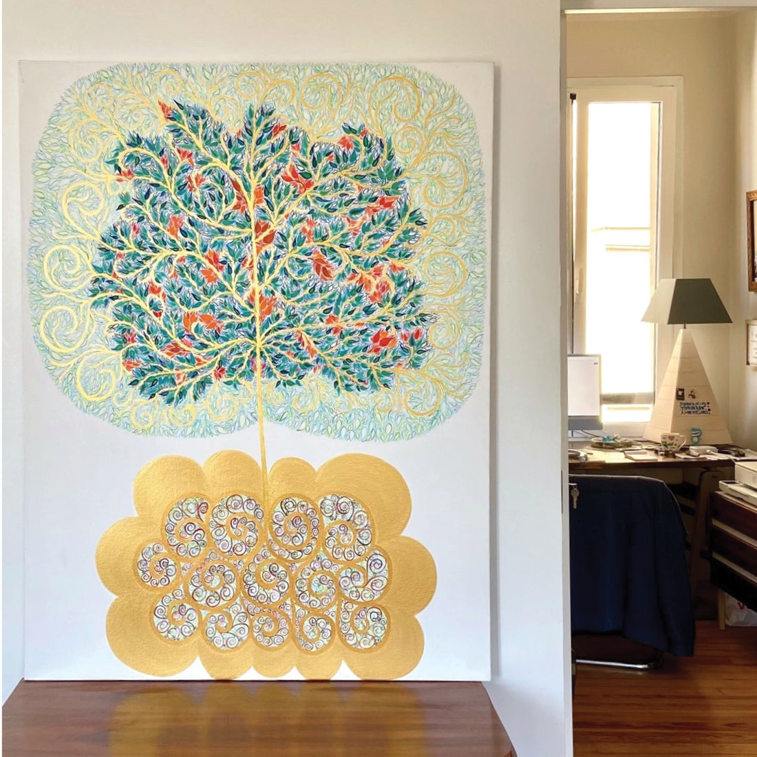 Tree of Life, Gold, 45" x 35"