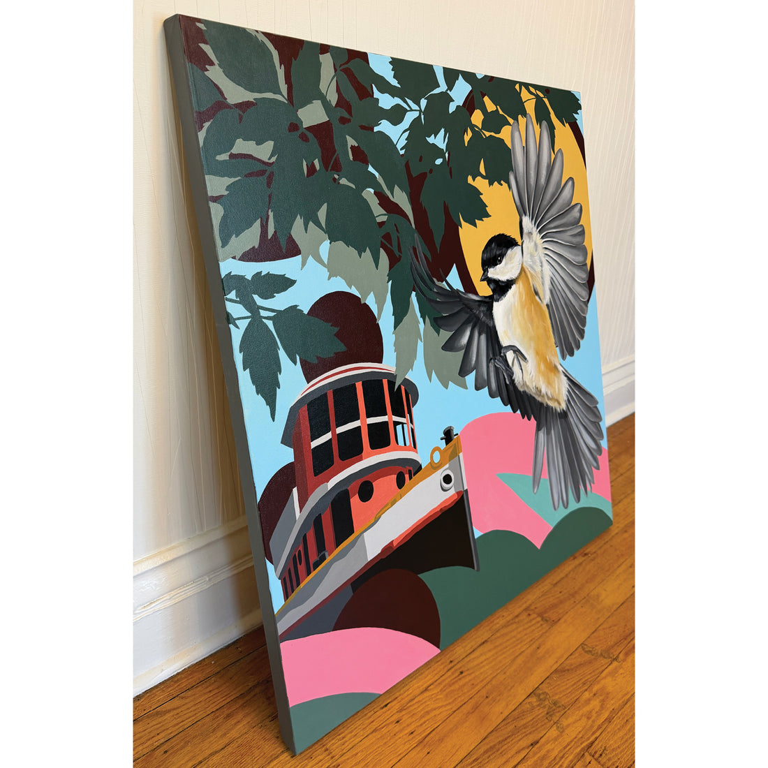 Pier 4 tugboat, 40" x 40"